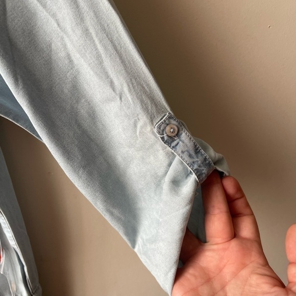 Lolë | Light Blue Denim Jamie Off-Shoulder Blouson Dress NWOT size XS - Picture 9 of 15